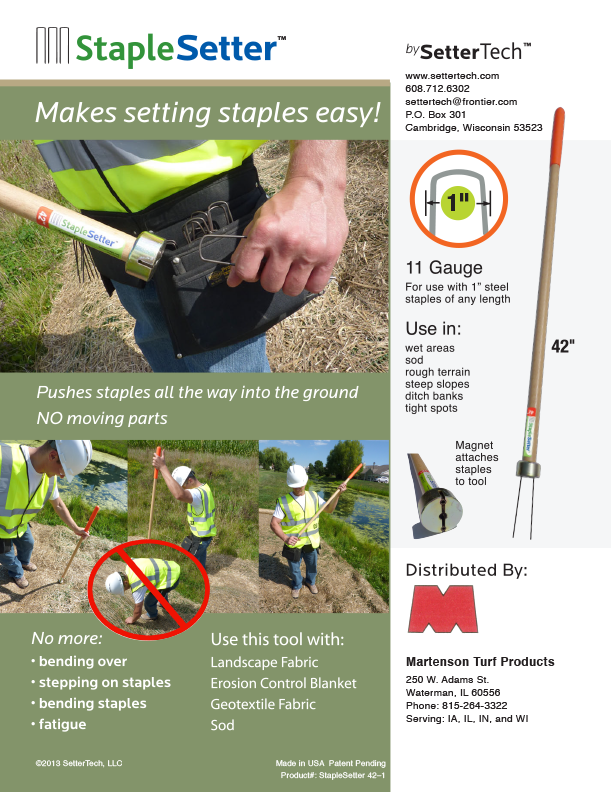 Martinson Turf Products  StapleSetter Flyer